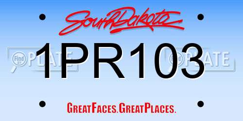 1PR103 South Dakota License Plate