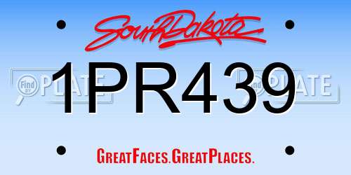1PR439 South Dakota License Plate