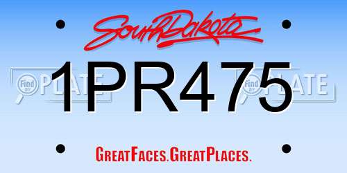 1PR475 South Dakota License Plate