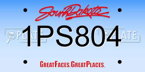 1PS804 South Dakota License Plate