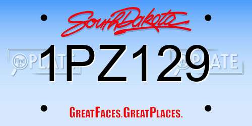 1PZ129 South Dakota License Plate