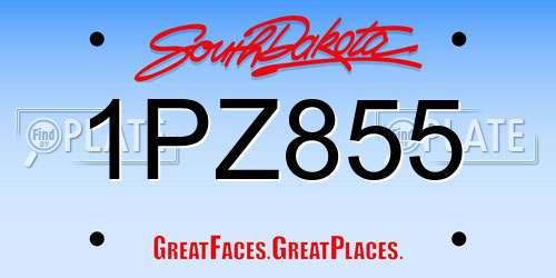 1PZ855 South Dakota License Plate