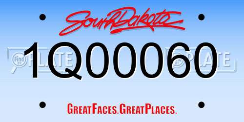 1Q00060 South Dakota License Plate