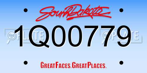 1Q00779 South Dakota License Plate