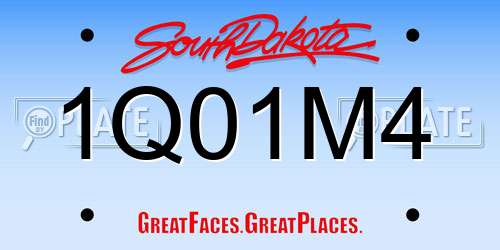 1Q01M4 South Dakota License Plate