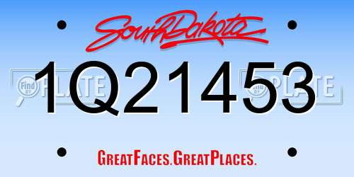 1Q21453 South Dakota License Plate