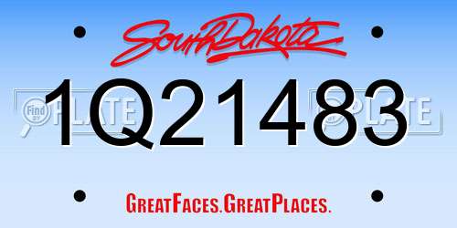 1Q21483 South Dakota License Plate