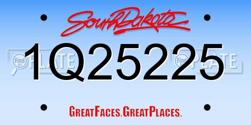 1Q25225 South Dakota License Plate