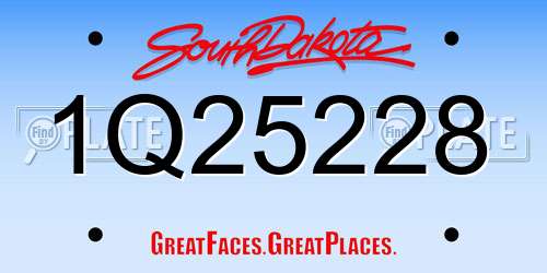 1Q25228 South Dakota License Plate