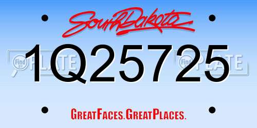 1Q25725 South Dakota License Plate