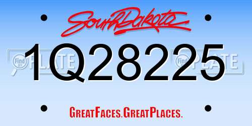 1Q28225 South Dakota License Plate