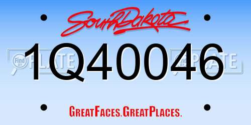 1Q40046 South Dakota License Plate