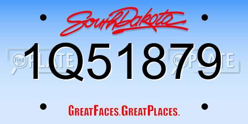 1Q51879 South Dakota License Plate