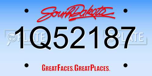 1Q52187 South Dakota License Plate