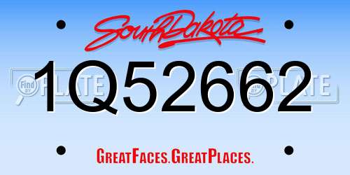 1Q52662 South Dakota License Plate