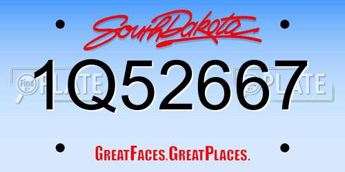 1Q52667 South Dakota License Plate