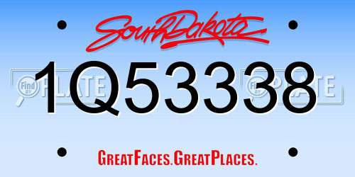 1Q53338 South Dakota License Plate