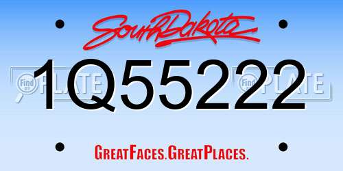 1Q55222 South Dakota License Plate