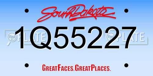 1Q55227 South Dakota License Plate