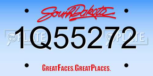 1Q55272 South Dakota License Plate