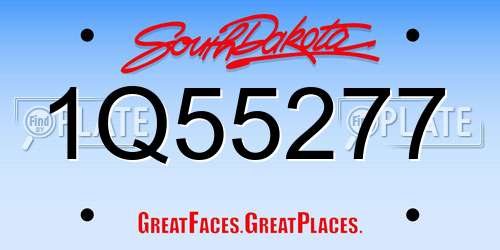 1Q55277 South Dakota License Plate