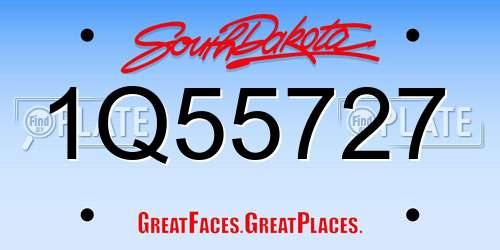 1Q55727 South Dakota License Plate