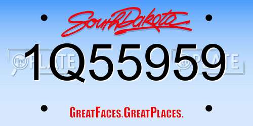 1Q55959 South Dakota License Plate