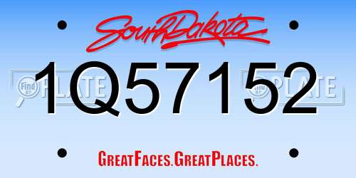 1Q57152 South Dakota License Plate