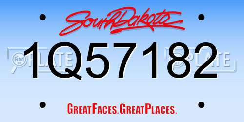 1Q57182 South Dakota License Plate