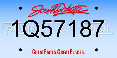 1Q57187 South Dakota License Plate