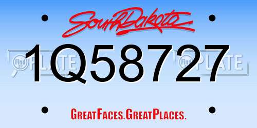 1Q58727 South Dakota License Plate