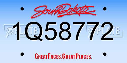 1Q58772 South Dakota License Plate