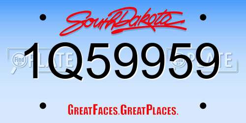 1Q59959 South Dakota License Plate