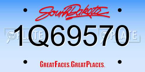 1Q69570 South Dakota License Plate