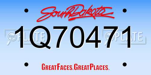 1Q70471 South Dakota License Plate