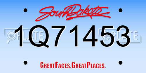 1Q71453 South Dakota License Plate