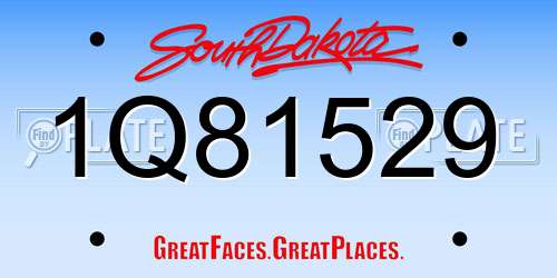 1Q81529 South Dakota License Plate