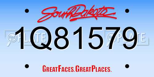 1Q81579 South Dakota License Plate