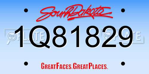 1Q81829 South Dakota License Plate