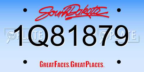 1Q81879 South Dakota License Plate