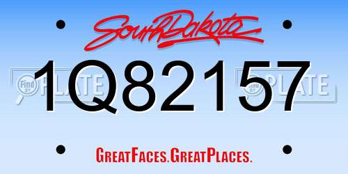 1Q82157 South Dakota License Plate