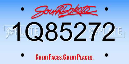 1Q85272 South Dakota License Plate