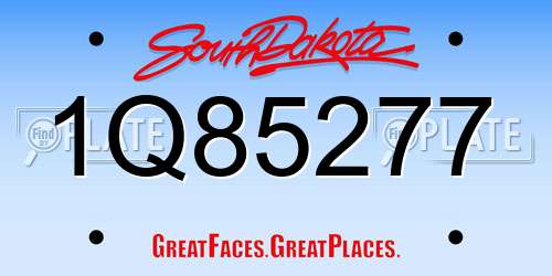 1Q85277 South Dakota License Plate
