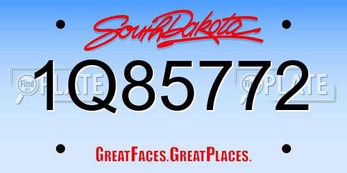 1Q85772 South Dakota License Plate