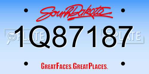 1Q87187 South Dakota License Plate