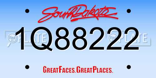 1Q88222 South Dakota License Plate