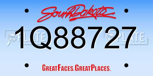 1Q88727 South Dakota License Plate