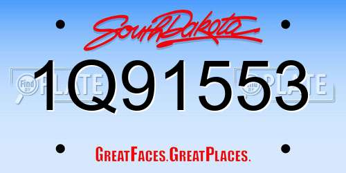 1Q91553 South Dakota License Plate