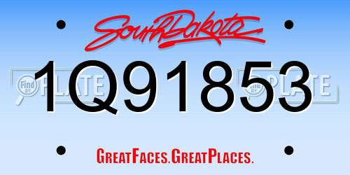 1Q91853 South Dakota License Plate