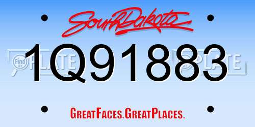 1Q91883 South Dakota License Plate